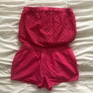 Pink Dainty Tube Top Romper